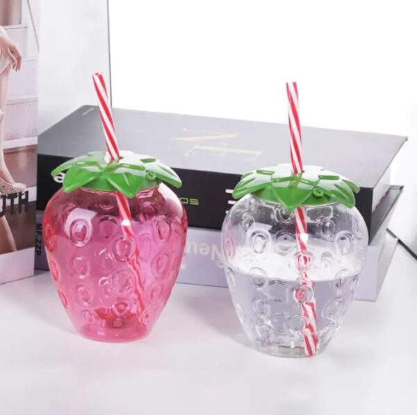 Strawberry Cup With Straw and with chain - Image 2