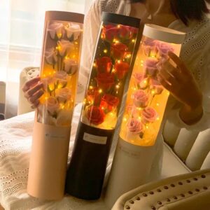 Rose Flower Bouquet in Box , Light Up